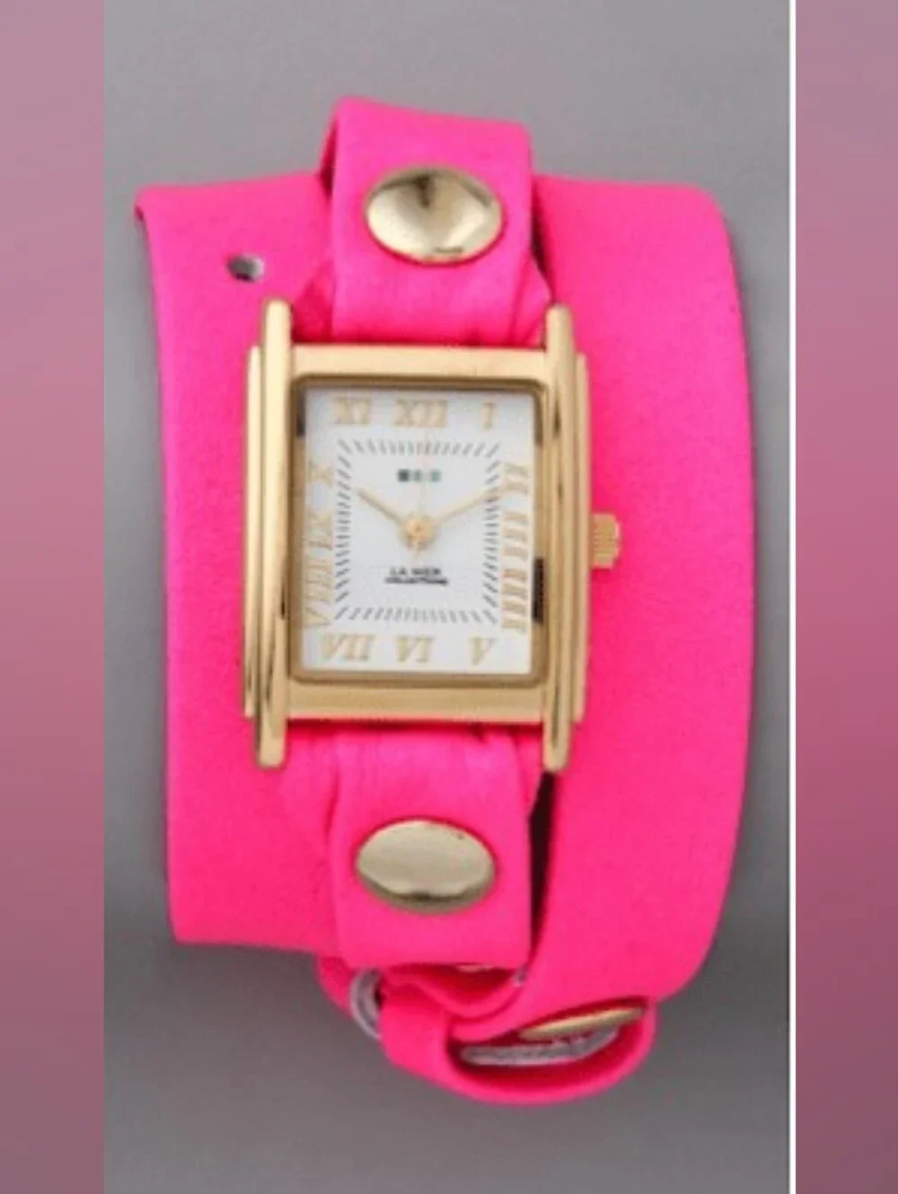 La Mer Women's Hot Pink Wrap Band Watch
